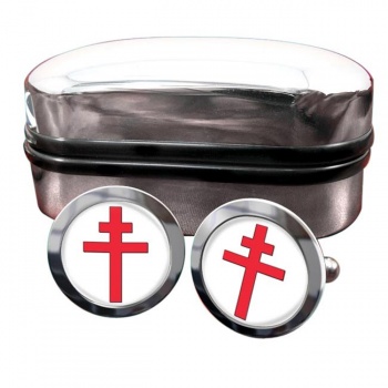 Cross of Lorraine Round Cufflinks