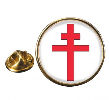 Cross of Lorraine Round Pin Badge
