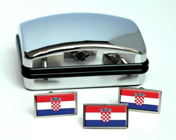 Croatia (Hrvatska) Flag Cufflink and Tie Pin Set