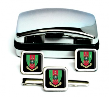 Commando Training Centre Royal Marines Square Cufflink and Tie Clip Set