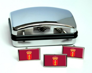 Cuenca Ciudad (Spain) Flag Cufflink and Tie Pin Set