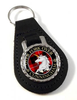 Cunningham Scottish Clan Leather Key Fob