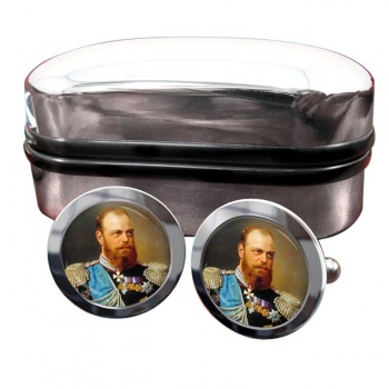 Czar Alexander III Round Cufflinks