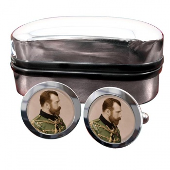 Czar Nicholas II of Russia Round Cufflinks