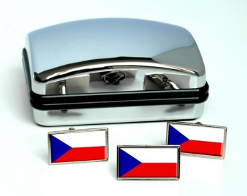 Czech Republic Flag Cufflink and Tie Pin Set