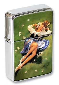 Daisy Pin-up Girl Flip Top Lighter