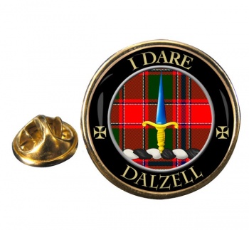 Dalzell Scottish Clan Round Pin Badge