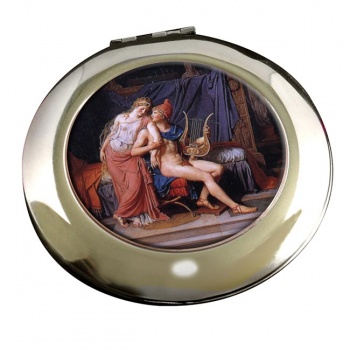 Paris et Helen by Jacques Louis David Round Mirror