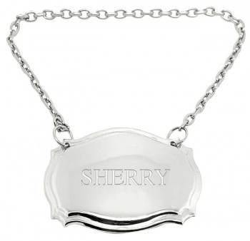 Sherry Engraved Silver Plated Decanter Label