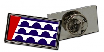 Des Moines IA Flag Pin Badge