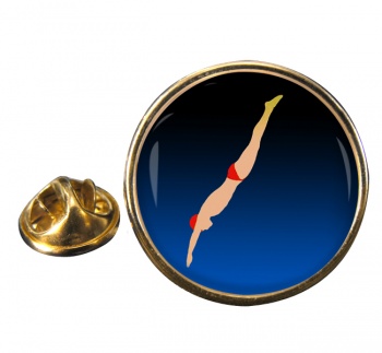 High Dive Round Pin Badge