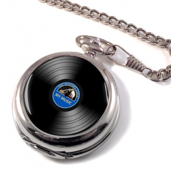 DJ Record Blue Label Pocket Watch