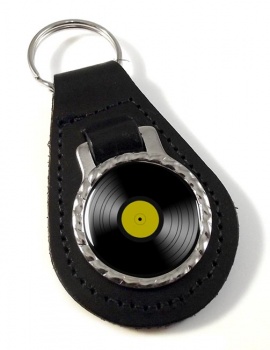 DJ Record Gold Label Leather Key Fob