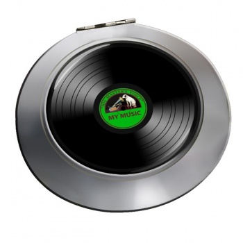 DJ Record Green Label Chrome Mirror