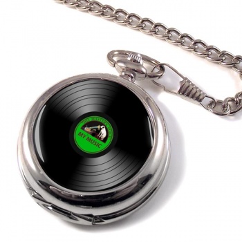 DJ Record Green Label Pocket Watch