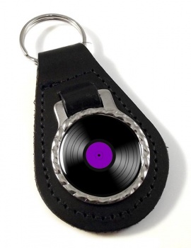 DJ Record Purple Label Leather Key Fob