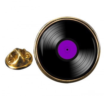 DJ Record Purple Label Round Pin Badge