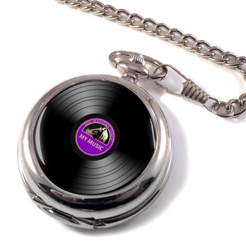 DJ Record Purple Label Pocket Watch