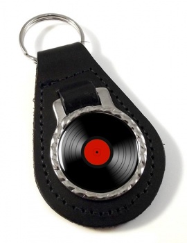 DJ Record Red Label Leather Key Fob