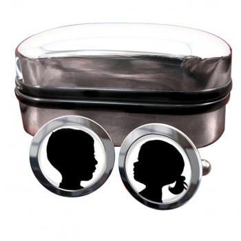 Double Photo (Any 2 photos) Round Cufflinks