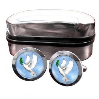 Dove of Noah Round Cufflinks