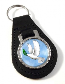 Dove of Noah Leather Key Fob