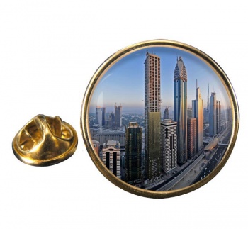 Dubai Round Pin Badge