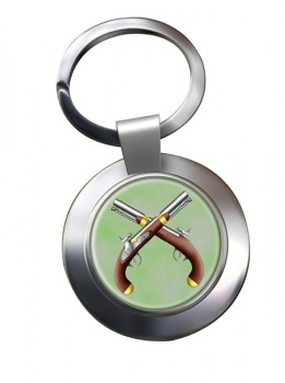 Duelling Pistols Chrome Key Ring