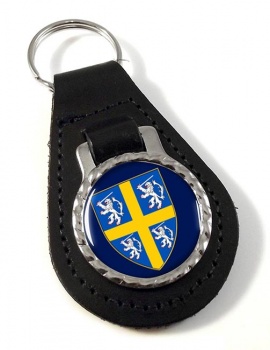 Durham historic arms Leather Key Fob