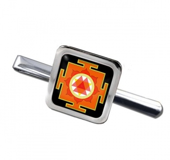 Durga Yantra Square Tie Clip