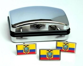 Ecuador Flag Cufflink and Tie Pin Set