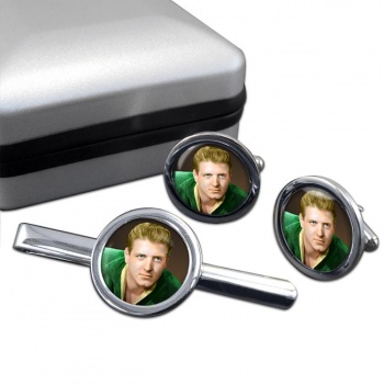 Eddie Cochrane Round Cufflink and Tie Clip Set