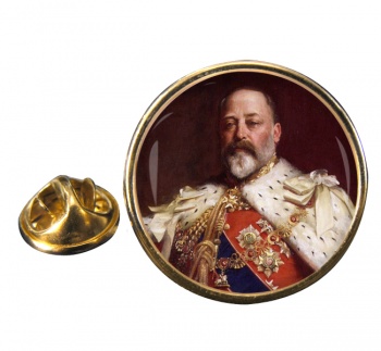 King Edward VII of Great Britain Round Pin Badge
