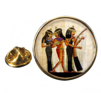 Ancient Egyptian Musicians Round Pin Badge