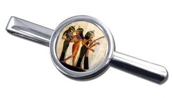 Ancient Egyptian Musicians Round Tie Clip