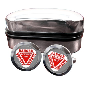 Danger Ejection Seat Round Cufflinks