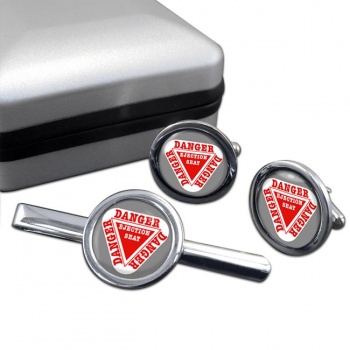 Danger Ejection Seat Cufflink and Tie Clip Set