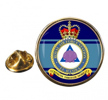 RAF Station El Hamra Round Pin Badge