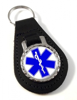 EMS Star of Life Leather Key Fob