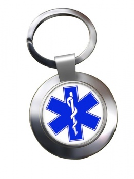 EMS Star of Life Chrome Key Ring