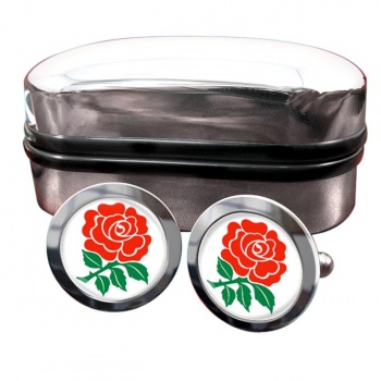 English Rose Round Cufflinks