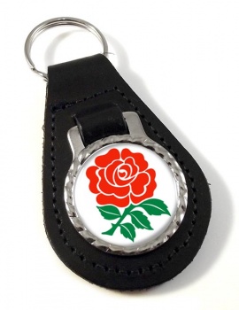 English Rose Leather Key Fob