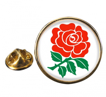 English Rose Round Pin Badge