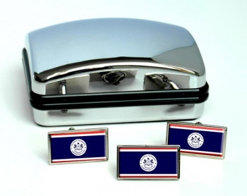 Erie PA Flag Cufflink and Tie Pin Set