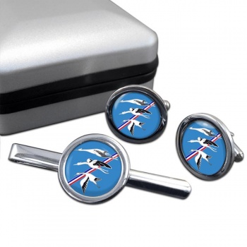 Escadron de Chasse 01-002 ''Cigognes'' (French Air Force) Round Cufflink and Tie Clip Set