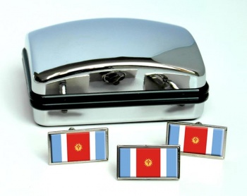 Argentine Santiago del etero Flag Cufflink and Tie Pin Set