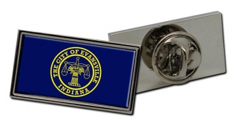 Evansville IN Flag Pin Badge