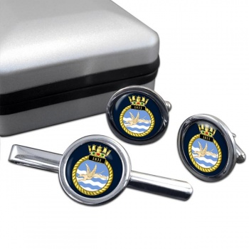 1831 Naval Air Squadron (Royal Navy) Round Cufflink and Tie Clip Set