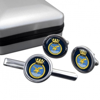 1833 Naval Air Squadron (Royal Navy) Round Cufflink and Tie Clip Set