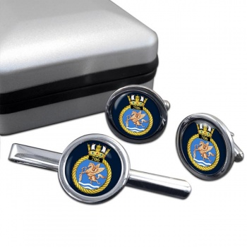 706 Naval Air Squadron (Royal Navy) Round Cufflink and Tie Clip Set
